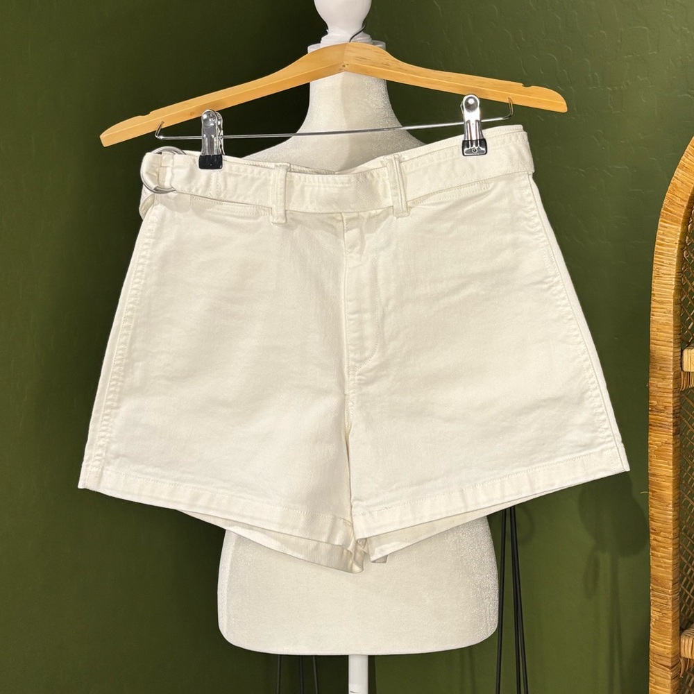 GAP Women's White Belted High Rise Waisted Sailor Shorts